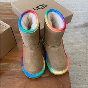 Rainbow trimmed Ugg Boots Toddler